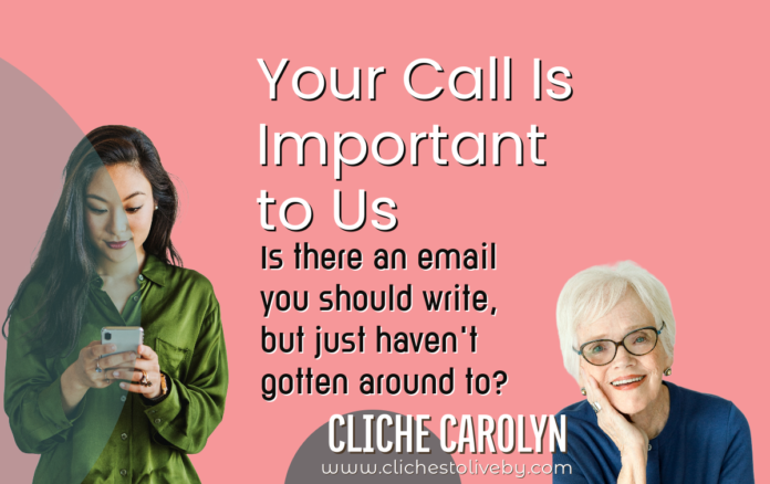 Your Call Is Important to Us- A blog by Carolyn Lee